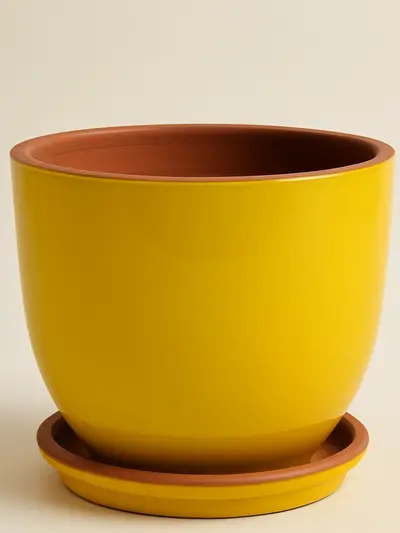 Sarı Sırlı Saksı No 6 Ø35cm -  Saksilar - Lalezar Botanik